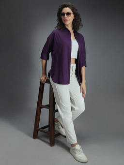 High Star - Classic Oversized Drop-Shoulder Sleeves Pure Cotton Casual Shirt