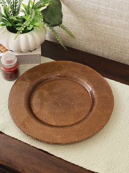 HomeTown - Jordan Glass Platter in Copper Colour