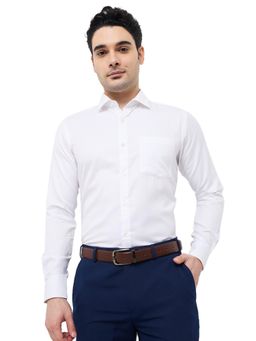 Park Avenue - Slim Fit Self Design White Shirt