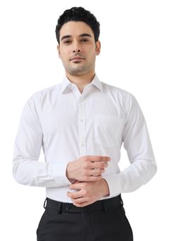 Park Avenue - Slim Fit Self Design White Shirt