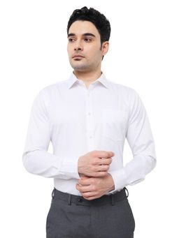 Park Avenue - Slim Fit Self Design White Shirt