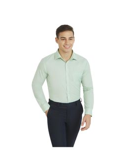 Park Avenue - Slim Fit Self Design Medium Green Shirt
