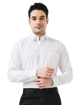 Raymond - Slim Fit Printed White Shirt