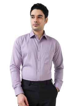 Raymond - Slim Fit Printed Medium Lavander Shirt