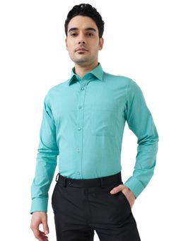 Raymond - Slim Fit Solid Medium Green Shirt