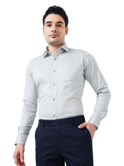 Raymond - Slim Fit Solid Medium Grey Shirt