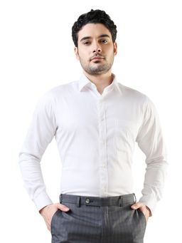 Raymond - Slim Fit Solid White Shirt