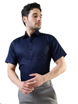 Raymond - Contemporary Fit Solid Dark Blue Shirt