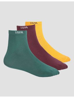 U.S. POLO ASSN. - Multi-Color Aloe Finish Ankle Length ES002 Socks - Pack of 3