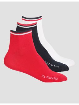 U.S. POLO ASSN. - Multi-Color Ankle Length Stretch ES003 Socks - Pack of 3