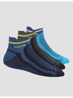 U.S. POLO ASSN. - Multi-Color Ankle Length Striped ES006 Socks - Pack of 3