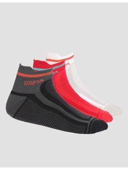 U.S. POLO ASSN. - Multi-Color Ankle Length Striped ES006 Socks - Pack of 3