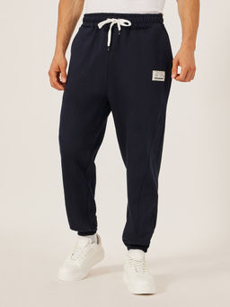Styli - Men Heavy Fleece Navy Blue Panel Joggers