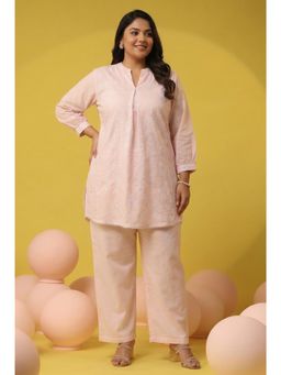 Scakhi - Light Pink Embroidered Cotton Co-Ord Set