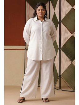 Scakhi - White Plus Size Co-Ord Set