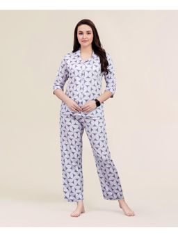 Velure - Blue Trendy Attractive Print Night Suit (Set of 2)