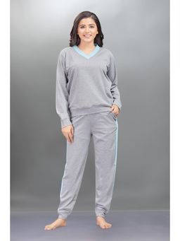 Velure - Grey Effortless V Neck Track Suit (Set of 2)