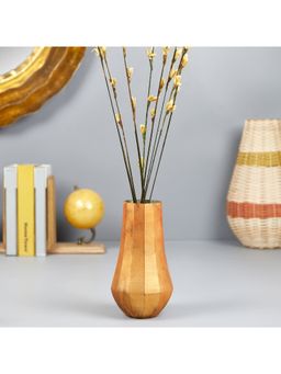 HomeTown - Phiona Glass Rustic Handcrafted Vase 23 Cm In Terracotta Colour