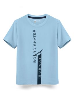 HELLCAT - Trendy Sky Blue Graphic Half Sleeve T-Shirt
