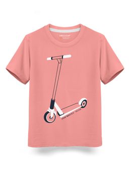 HELLCAT - Trendy Pink Graphic Half Sleeve T-Shirt
