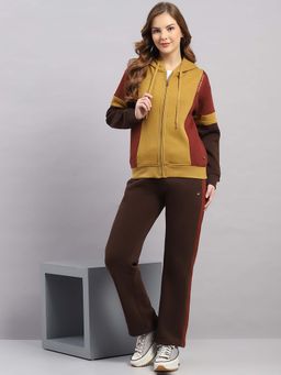 Monte Carlo - Womens Regular Fit Printed Hood Full Sleeve Jacket With Track Pant