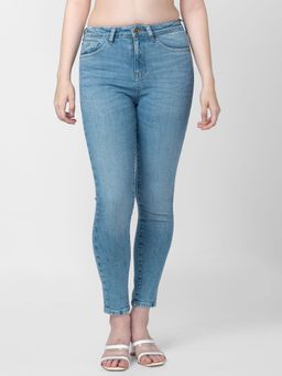 Spykar - Women Light Blue Cotton Super Skinny Ankle Length Jeans (alexa)
