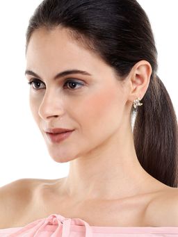 OOMPH - White Gold Tone Zirconia Fashion Stud Earrings Stylish Latest