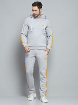 Rock.it - Mens Solid Grey Hooded Neck Full Sleeve Sweatshirt with Trackpant (Set of 2)