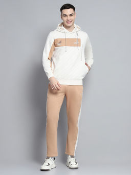 Monte Carlo - Mens Printed Beige Hooded Neck Full Sleeve Hoodies with Trackpant (Set of 2)