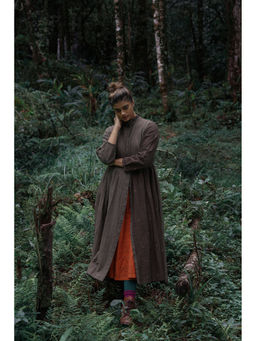 Mantra - Pinstripe Dark Cedar Dress