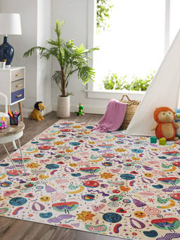 KALEEN - Kids Rug in a Bag-Washable Indoor/Outdoor Rugs for Bedroom/Living Area