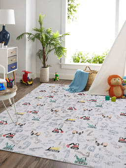 KALEEN - Kids Rug in a Bag-Washable Indoor/Outdoor Rugs for Bedroom/Living Area