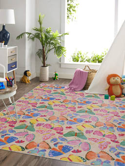 KALEEN - Kids Rug in a Bag-Washable Indoor/Outdoor Rugs for Bedroom/Living Area