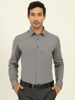 JadeBlue - Men Grey Slim Fit Formal Shirt
