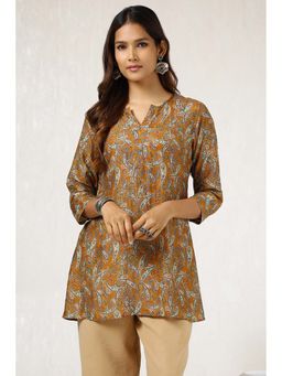 Soch - Women Mustard Viscose Blend Paisley Print Tunic
