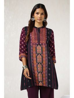 Soch - Women Black Viscose Muslin Ethnic Motifs Kurti
