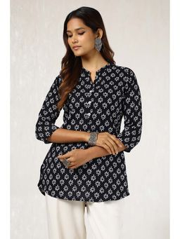 Soch - Women Black Cotton Abstract Print Tunic
