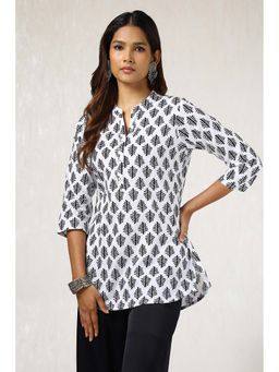 Soch - Women White Cotton Botanical Print Tunic