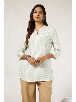 Soch - Women White Rayon Abstract Print Tunic