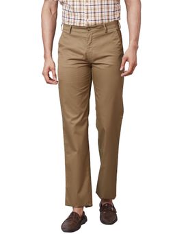 ColorPlus - Tailored Fit Solid Medium Brown Trouser