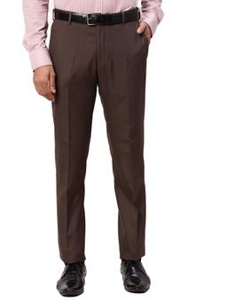 Park Avenue - Slim Fit Structure Brown Trouser