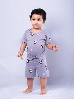 Orange Sugar - Party Penguin Bodysuit & Shorts