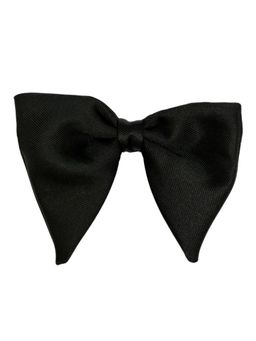 The Tie Hub - Black Horizontal Ribbed Silk Butterfly Bow Tie for Men