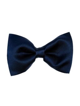 The Tie Hub - Navy Blue Horizontal Ribbed Classic Silk Bow Tie for Men