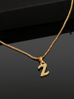Estele - Valentine Gift - Gold Plated Initial Z Letter Pendant for Women