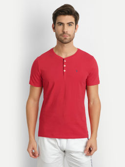 AM SWAN - Mens Solid-plain Fiery Red T-shirt