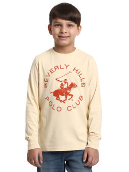 Beverly Hills Polo Club - Core Long Sleeve Pink Printed Round Neck T-Shirt