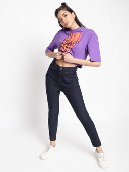 Belliskey - Womens Dark Blue Denim Slim Fit Solid Jeans