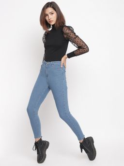 Belliskey - Womens Super High Waist Light Blue Super Skinny Denim Jeans