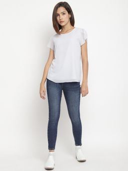 Belliskey - Womens Super High Waist Dark Blue Whisker Super Skinny Denim Jeans